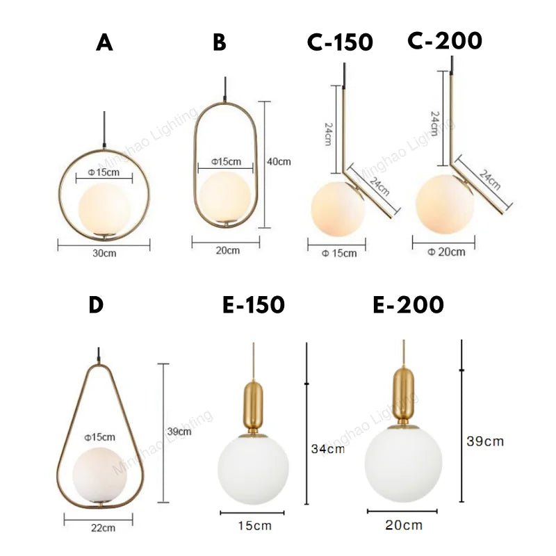 Single Head Nordic LED Chandeliers - Hans Lumiere