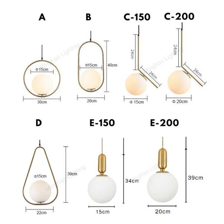Single Head Nordic LED Chandeliers - Hans Lumiere