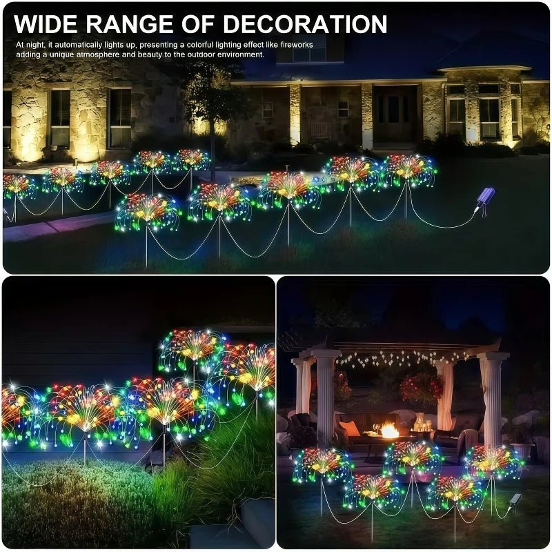Solar Fairy Light Ground Stakes – 8-Mode Copper Wire Garden Lights, 6-Pack - Hans Lumiere