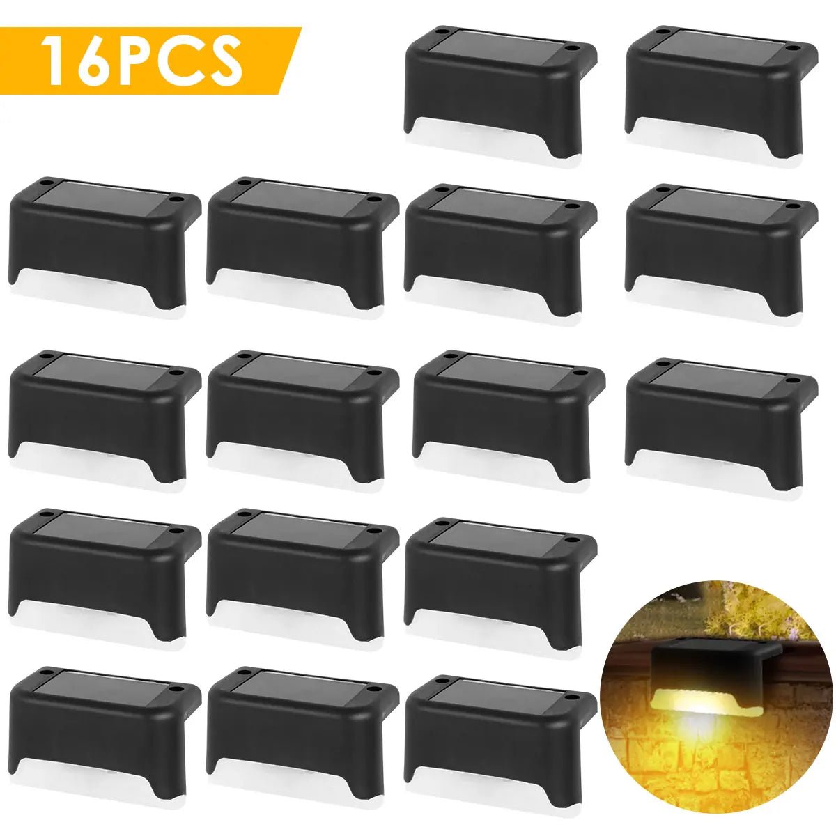 Solar Fence & Step Light – Warm White LED Deck Lamp, 4/8/16-Pack - Hans Lumiere