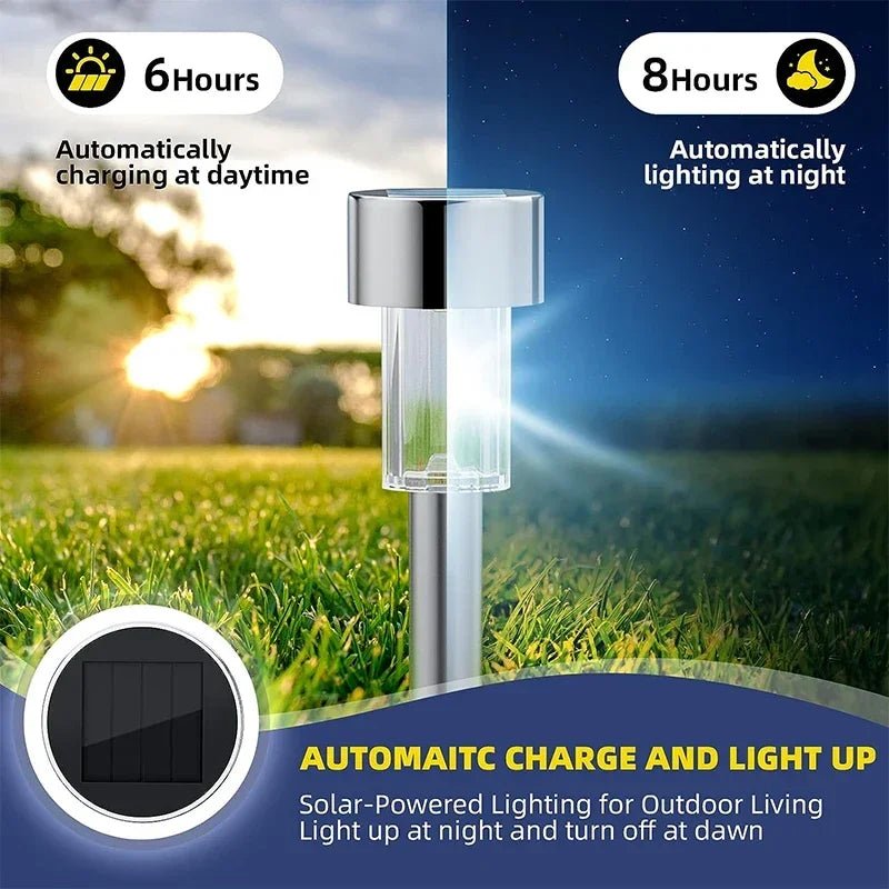 Solar Garden Lantern Pathway Lights – Waterproof Landscape Lighting, 10-Pack - Hans Lumiere