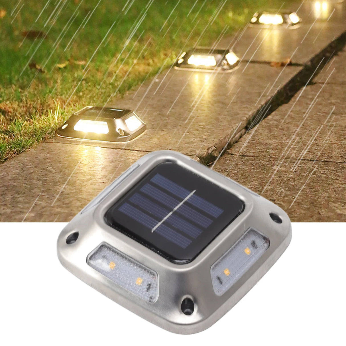 Solar Ground Marker Light – Waterproof 8-LED Driveway & Garden Lamp - Hans Lumiere