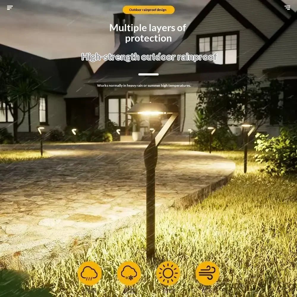 Solar Lawn Lamp – Super Bright LED Garden Light, 2-Pack - Hans Lumiere