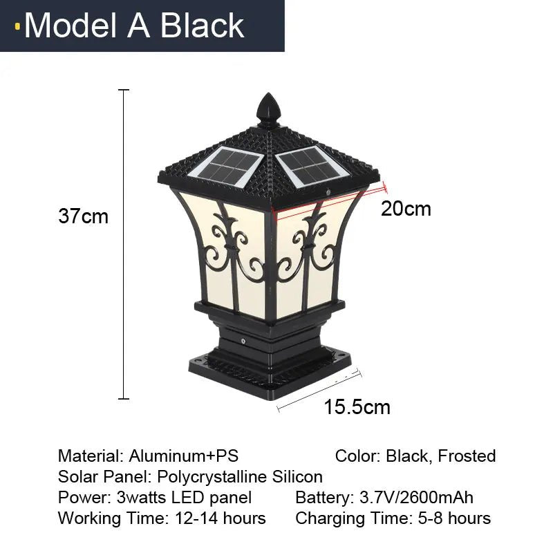 Solar LED Outdoor Garden Decoration Column Lamp - Hans Lumiere