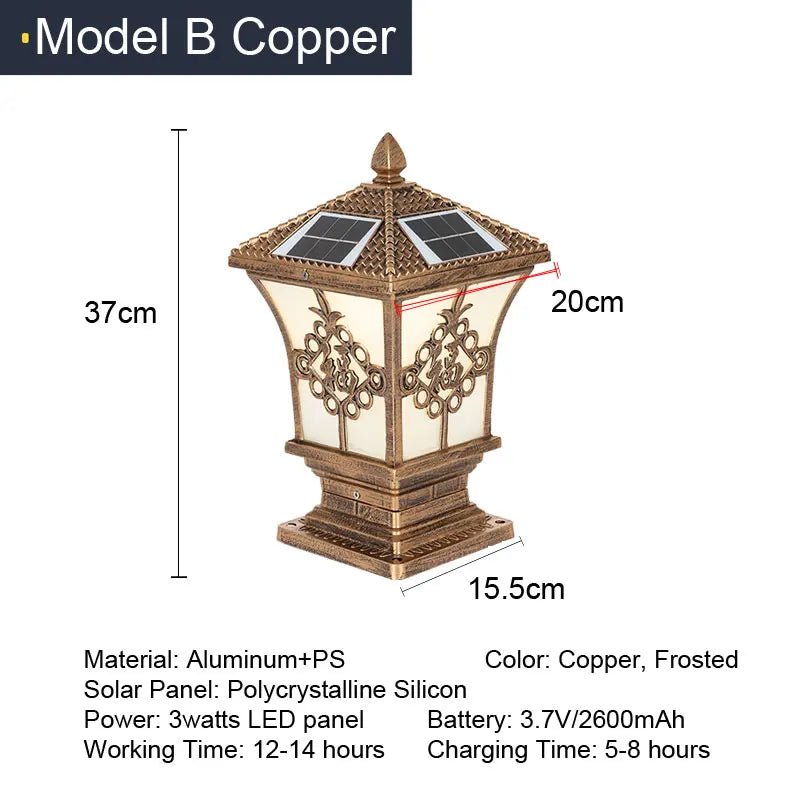 Solar LED Outdoor Garden Decoration Column Lamp - Hans Lumiere