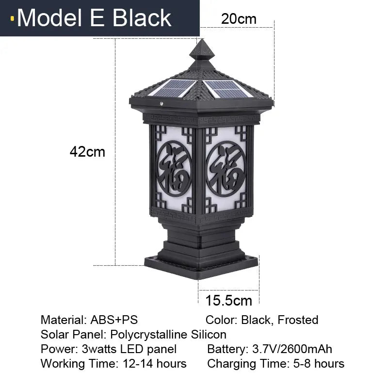 Solar LED Outdoor Garden Decoration Column Lamp - Hans Lumiere