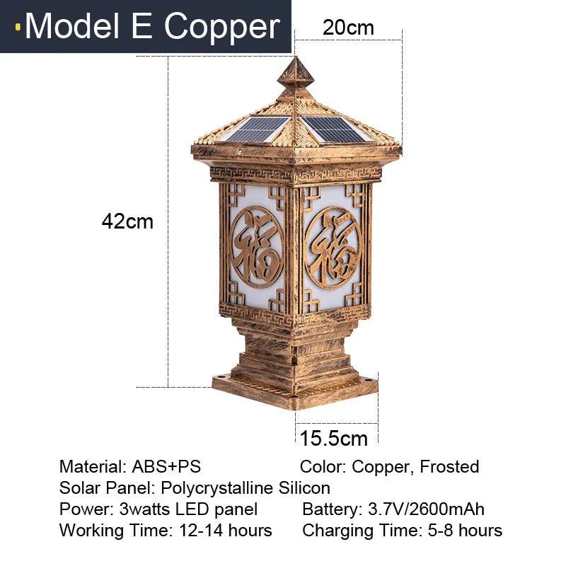 Solar LED Outdoor Garden Decoration Column Lamp - Hans Lumiere
