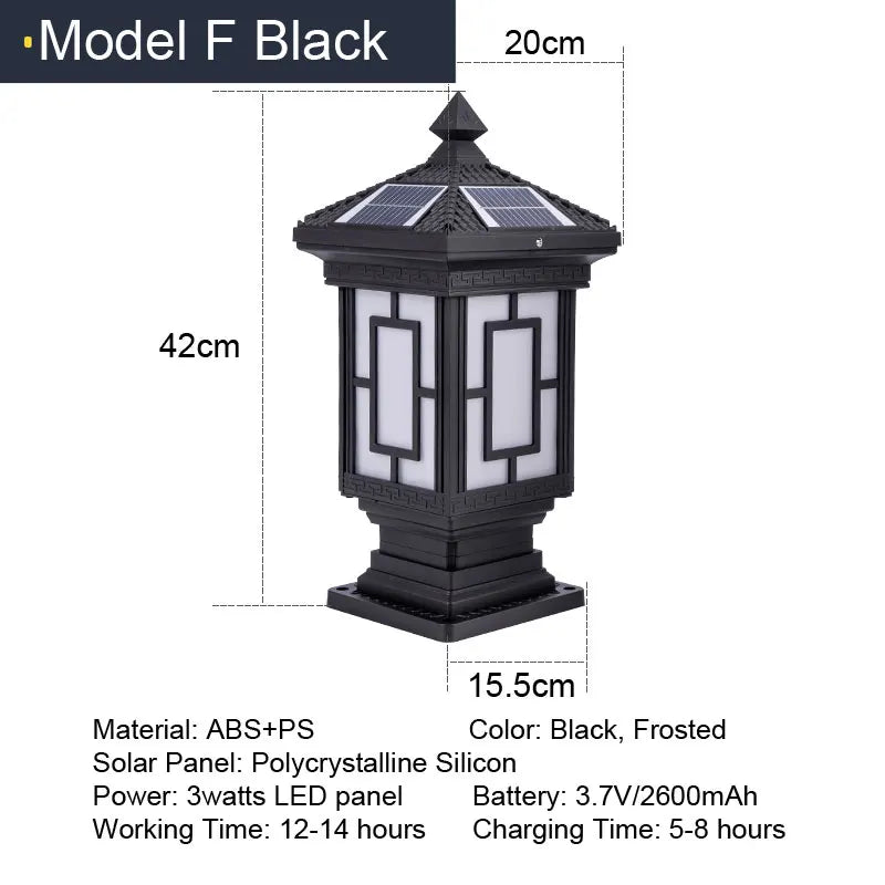 Solar LED Outdoor Garden Decoration Column Lamp - Hans Lumiere