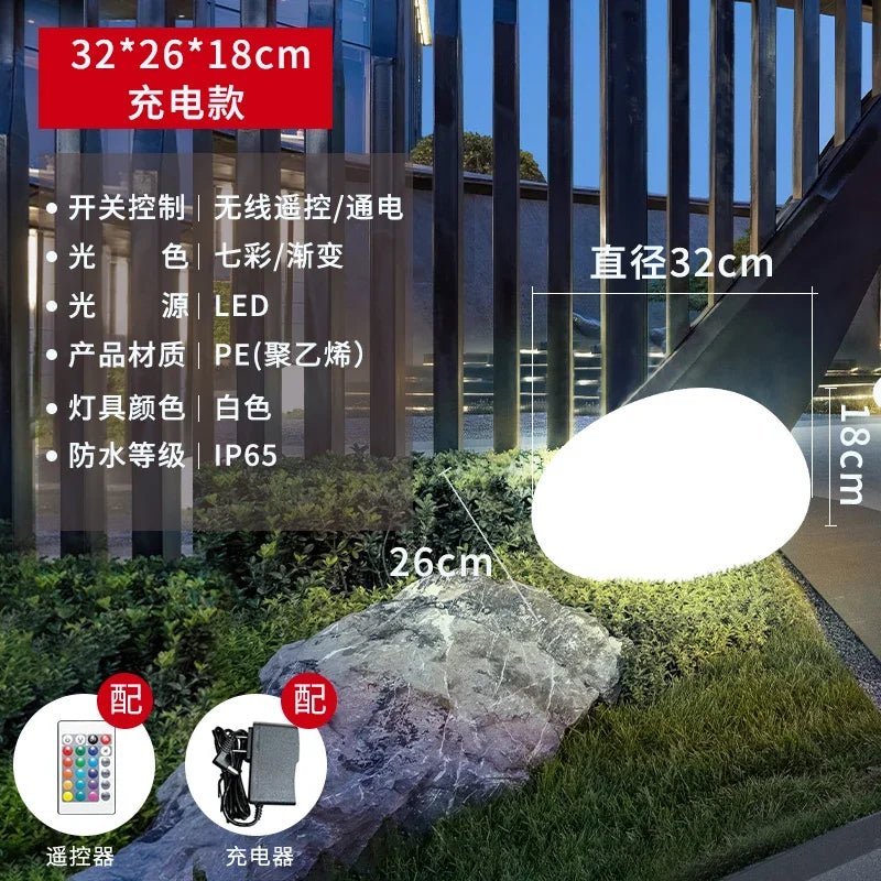 Solar LED Outdoor Waterproof Stone Lawn Lights - Hans Lumiere