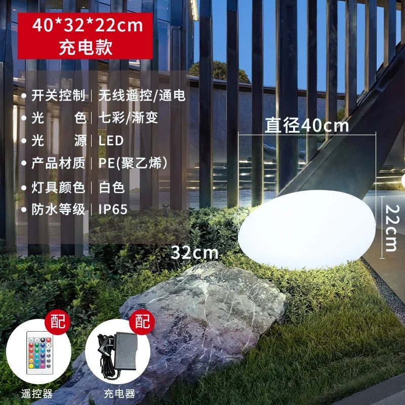 Solar LED Outdoor Waterproof Stone Lawn Lights - Hans Lumiere