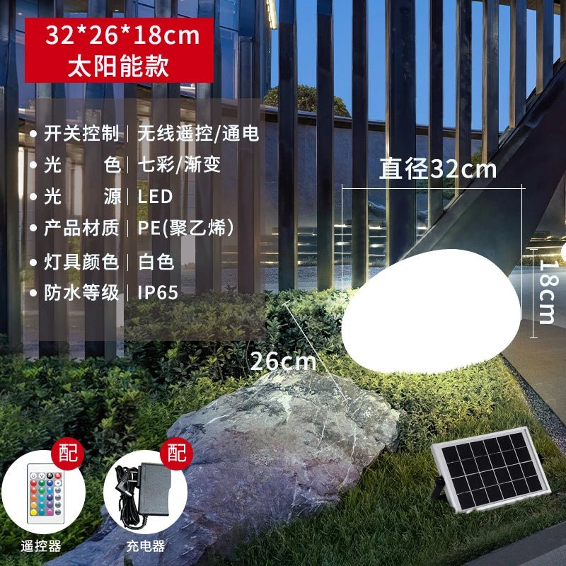 Solar LED Outdoor Waterproof Stone Lawn Lights - Hans Lumiere