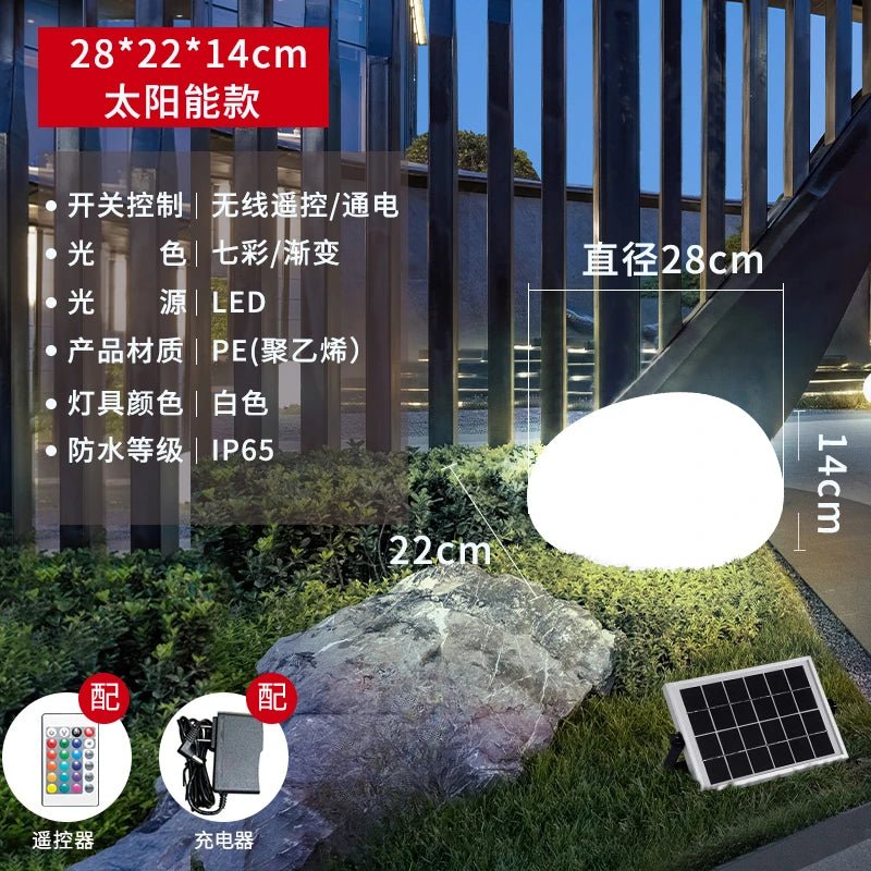 Solar LED Outdoor Waterproof Stone Lawn Lights - Hans Lumiere