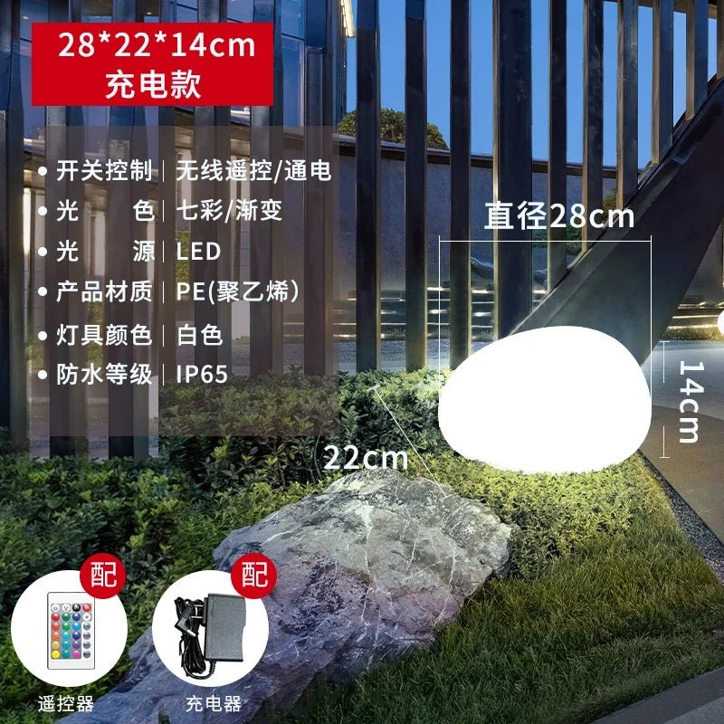 Solar LED Outdoor Waterproof Stone Lawn Lights - Hans Lumiere