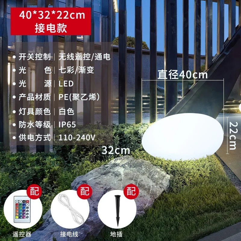 Solar LED Outdoor Waterproof Stone Lawn Lights - Hans Lumiere