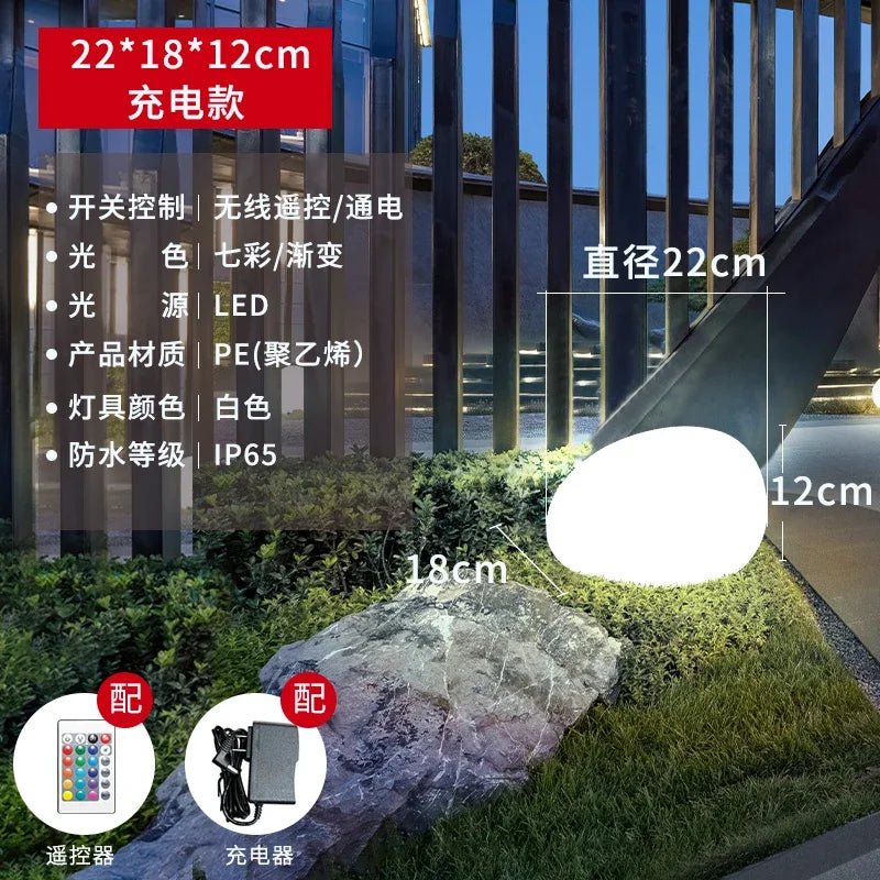 Solar LED Outdoor Waterproof Stone Lawn Lights - Hans Lumiere