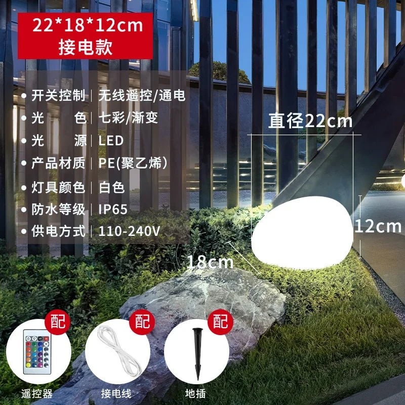 Solar LED Outdoor Waterproof Stone Lawn Lights - Hans Lumiere