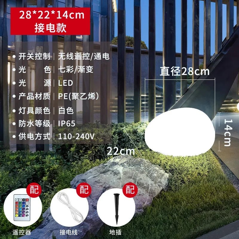 Solar LED Outdoor Waterproof Stone Lawn Lights - Hans Lumiere