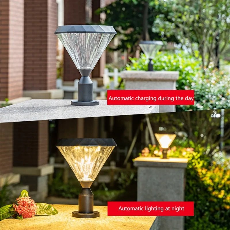 Solar LED Waterproof Pillar Post Lamp - Hans Lumiere