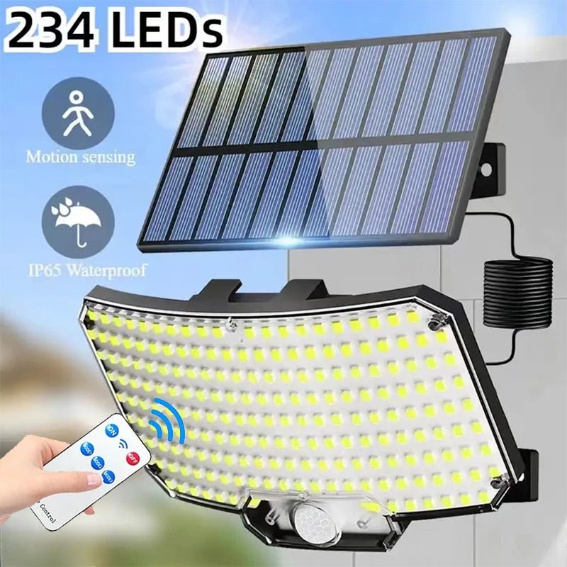 Solar Motion Sensor Wall Light – 234 LED Super Bright, IP65 Waterproof - Hans Lumiere