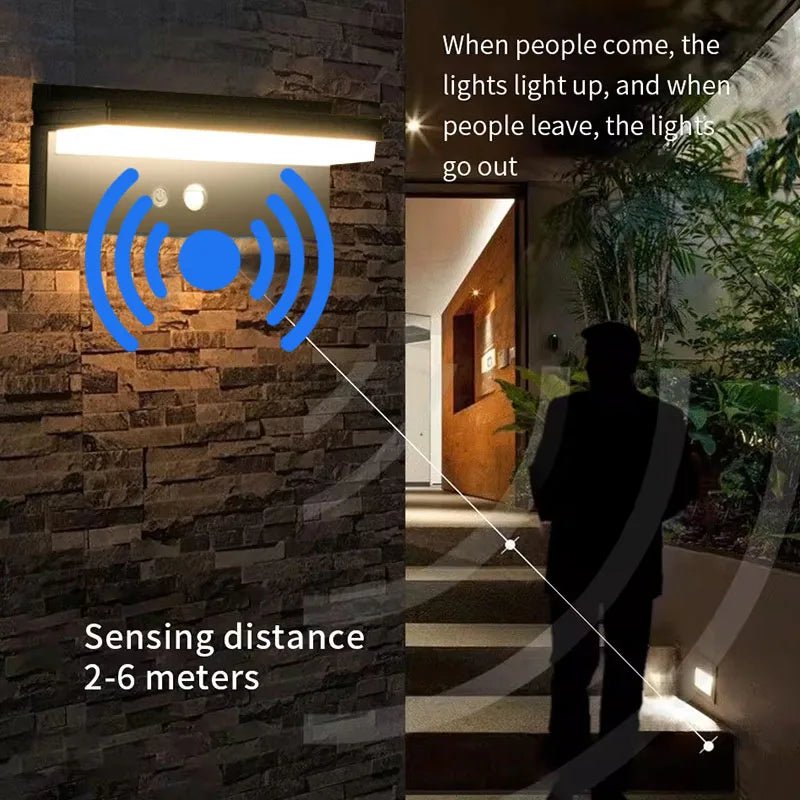 Solar Motion Sensor Wall Light IP65 Waterproof Fence and Landscape Lamp - Hans Lumiere