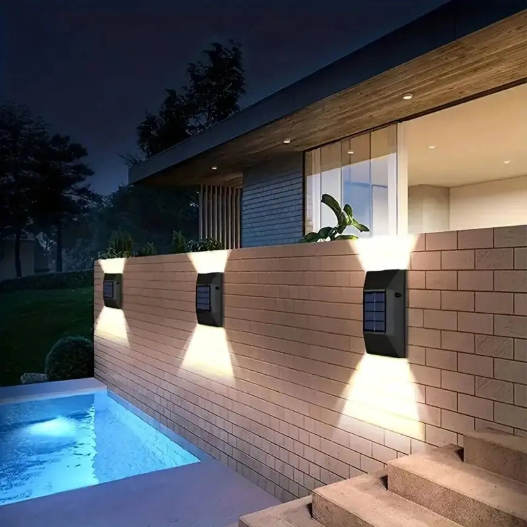 Solar Outdoor Wall Lamp Lights Up And Down - Hans Lumiere