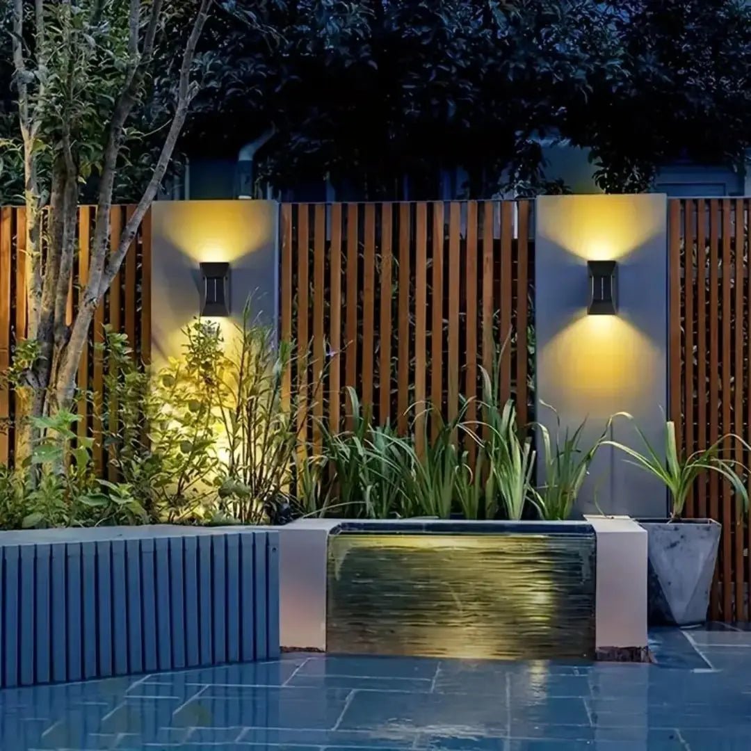 Solar Outdoor Wall Lamp Lights Up And Down - Hans Lumiere