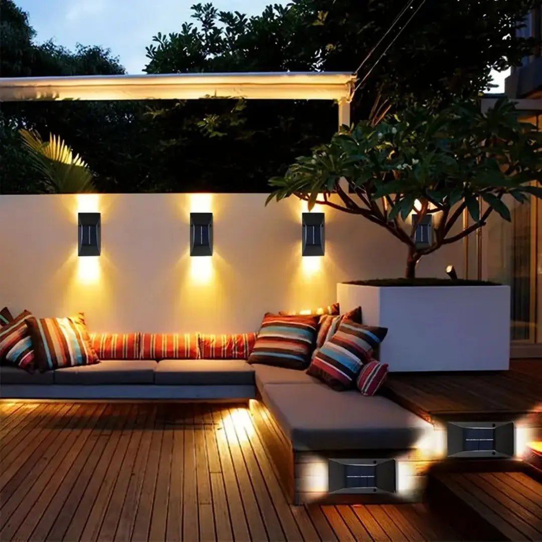 Solar Outdoor Wall Lamp Lights Up And Down - Hans Lumiere