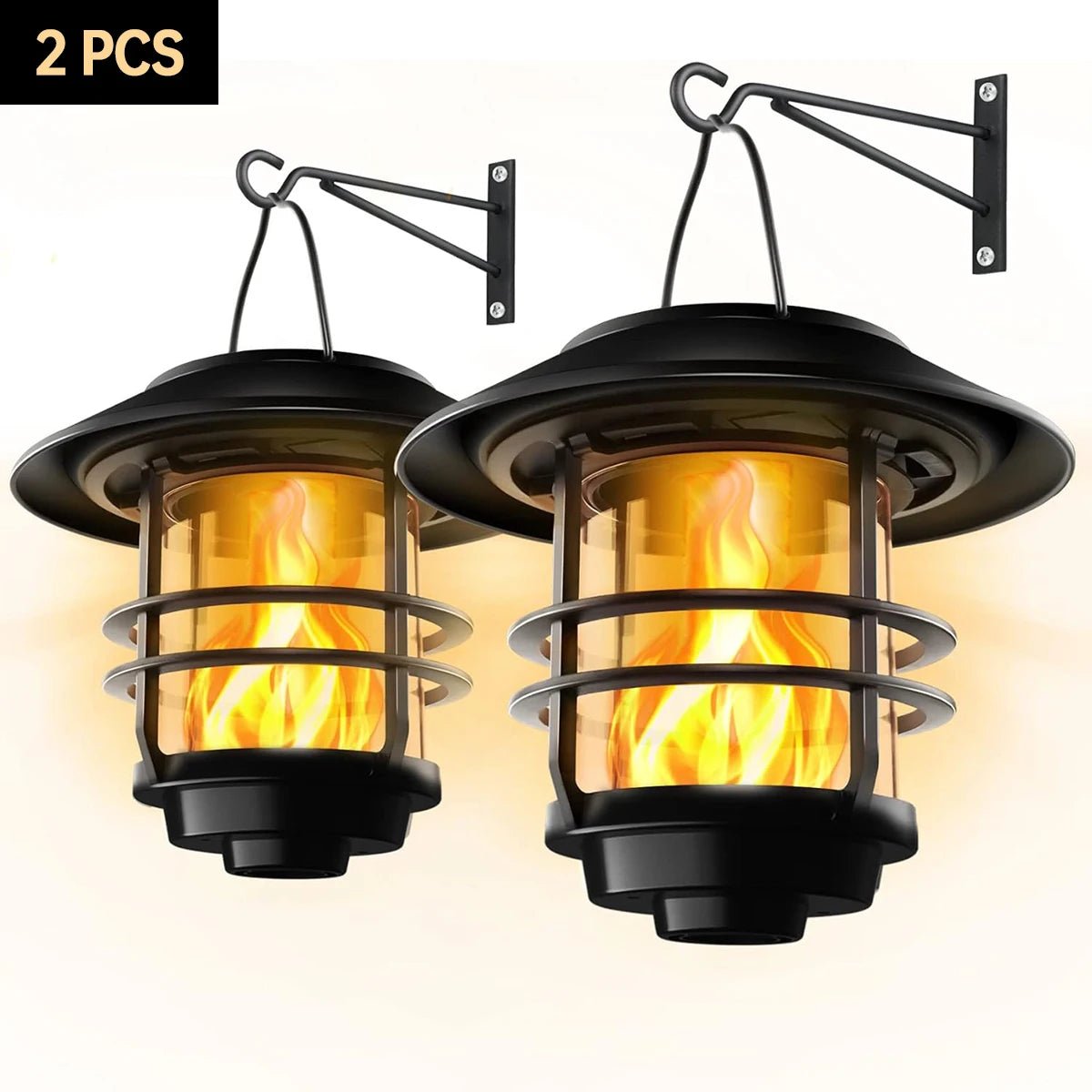 Solar Outdoor Wireless Waterproof Flickering Flames Lantern - Hans Lumiere