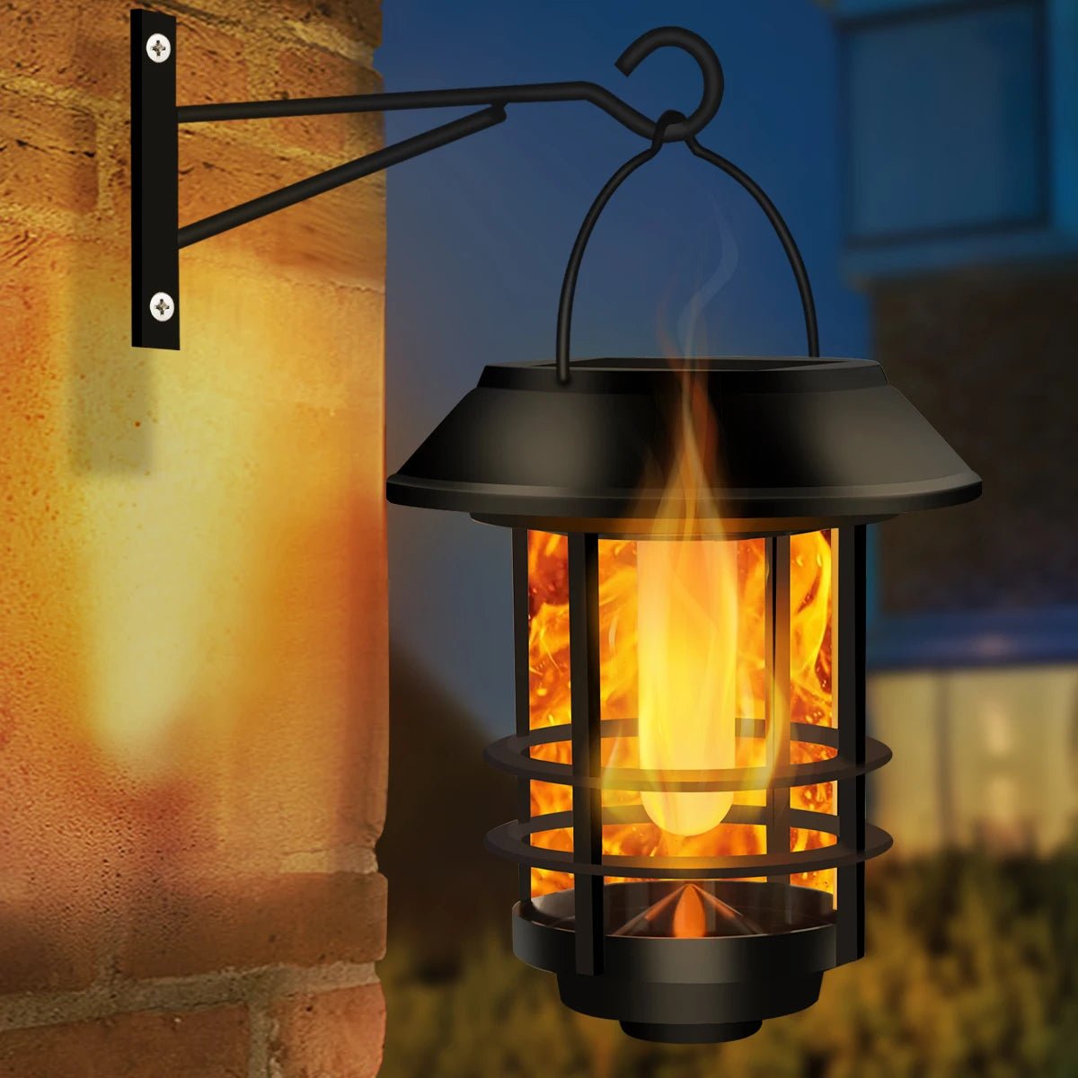 Solar Outdoor Wireless Waterproof Flickering Flames Lantern - Hans Lumiere
