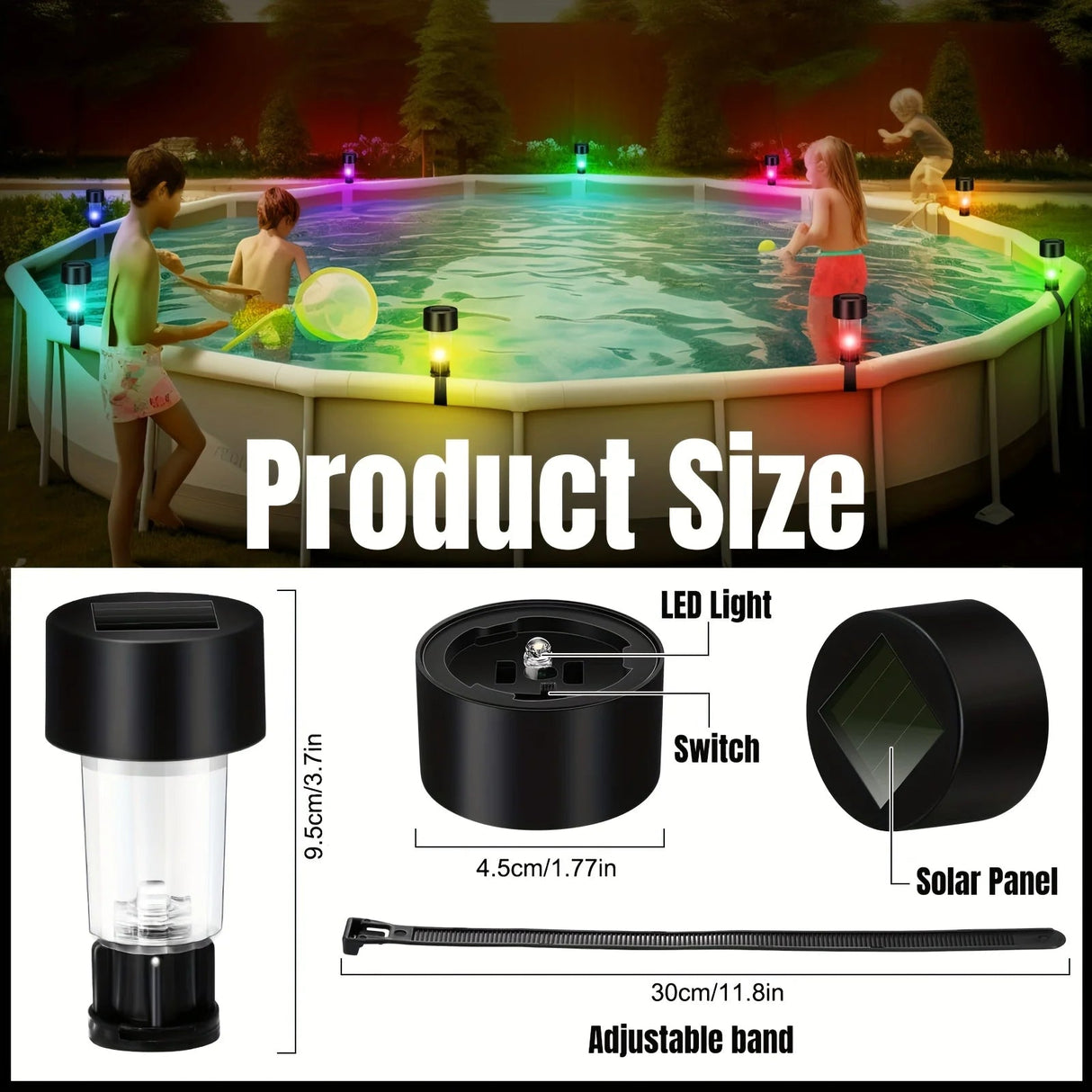 Solar Pool Fence Lamps – Waterproof LED Decoration Lights, 1-12 Pack - Hans Lumiere