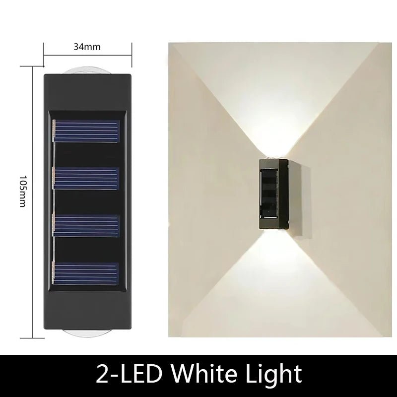 Solar Up-Down Wall Light - IP65 Waterproof Outdoor Sconce - Hans Lumiere