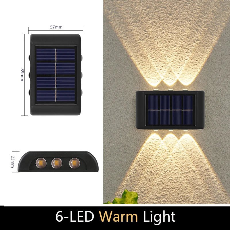Solar Up-Down Wall Light - IP65 Waterproof Outdoor Sconce - Hans Lumiere