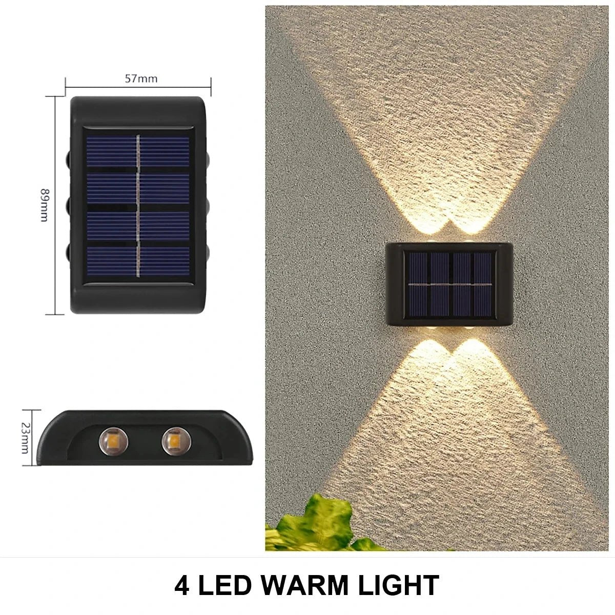 Solar Wall Light – Up & Down LED, 1-10 Pack, IP65 Waterproof - Hans Lumiere