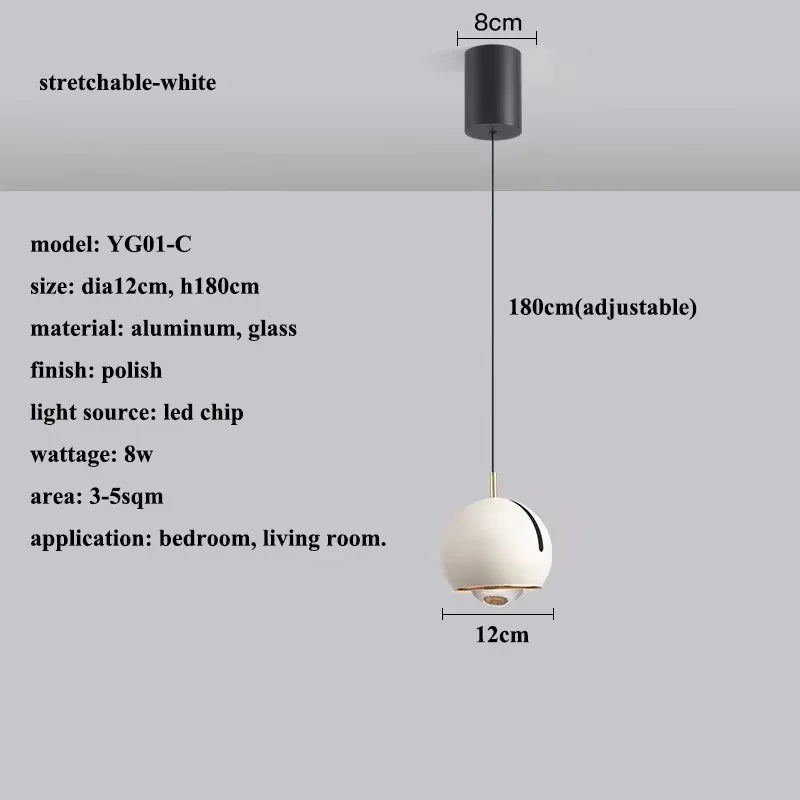 Stretchable Hanging LED Pendant Light With Touchable Control - Hans Lumiere