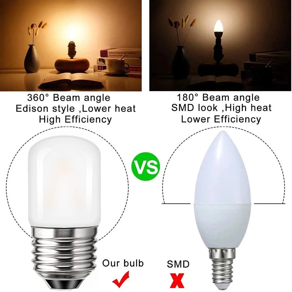 T28 Frosted Mini Tube LED Bulb 1W 2700K Dimmable E27, 6 10 or 15 Pack - Hans Lumiere