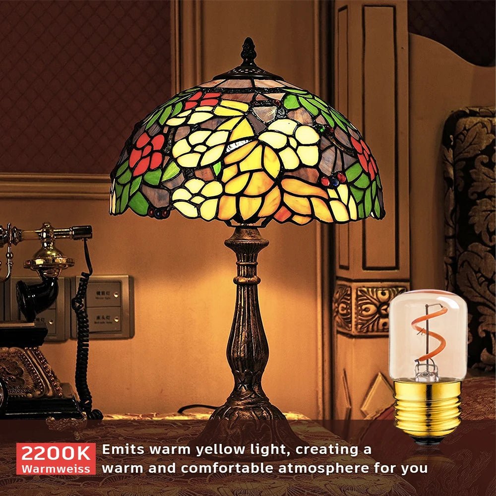 T28 Mini Tube Spiral Filament LED Bulb 1.5W 2200K Amber, E26 E27 - Hans Lumiere