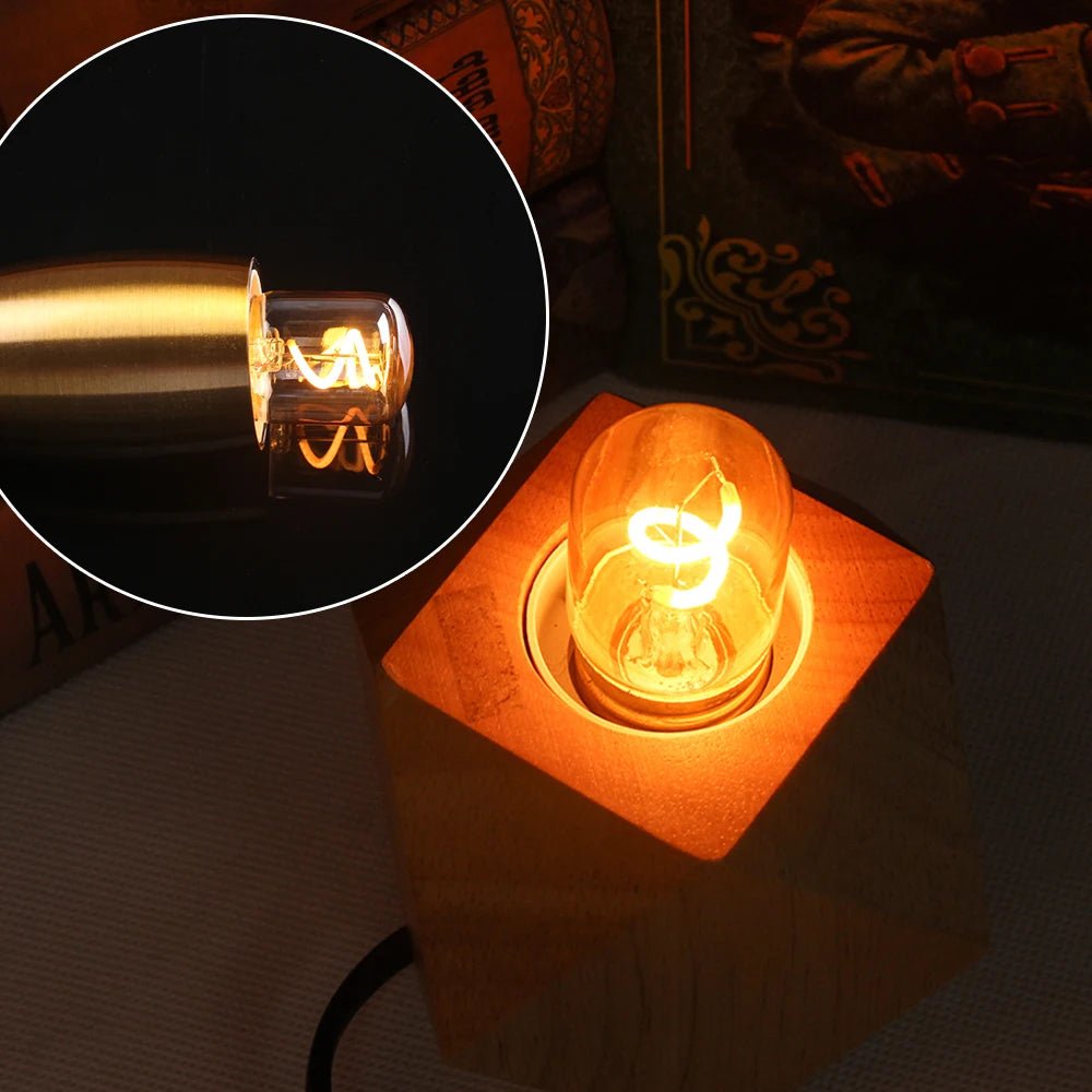 T28 Mini Tube Spiral Filament LED Bulb 1.5W 2200K Amber, E26 E27 - Hans Lumiere