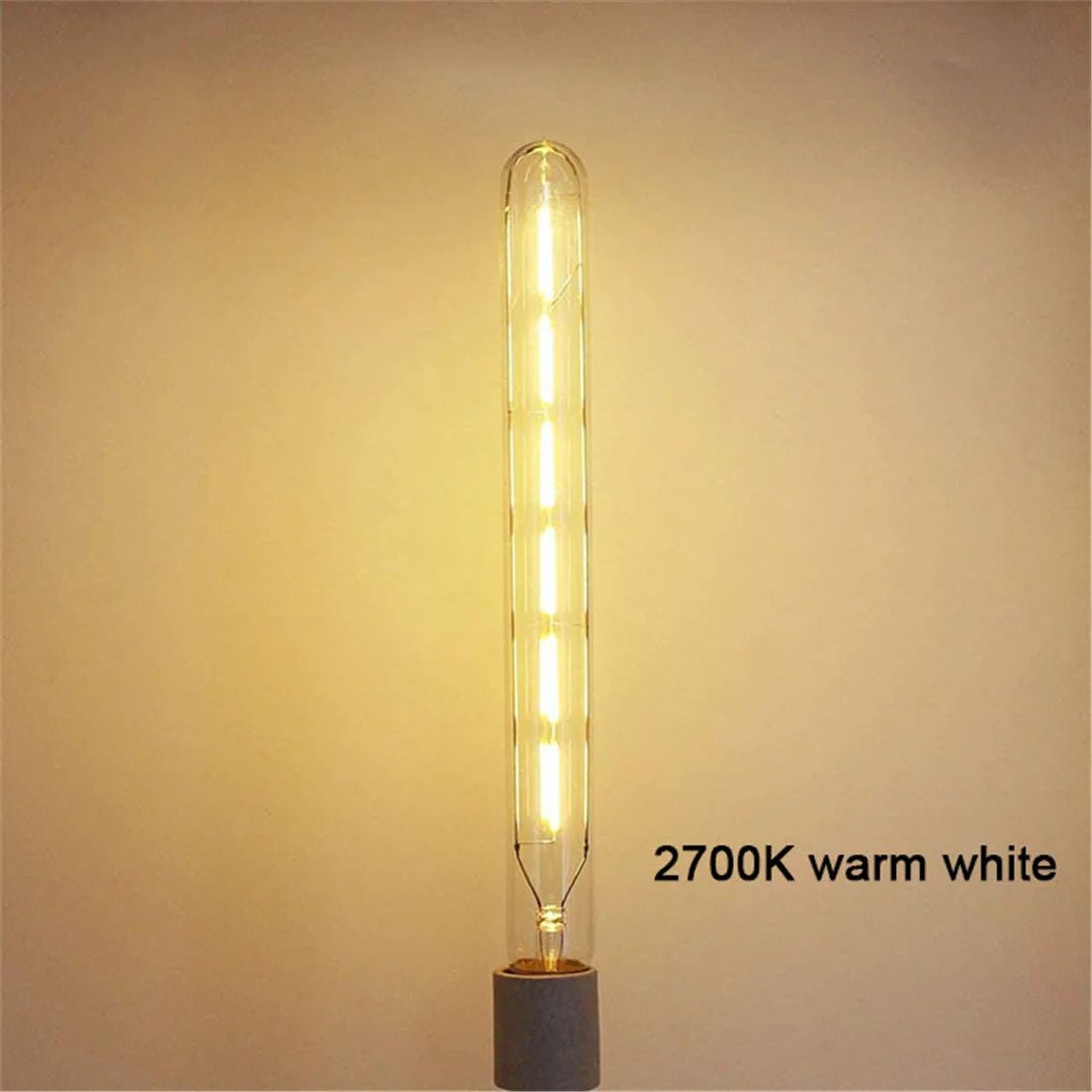 T30 Long Tube Edison LED Filament Bulb 30cm 6W, E26 E27, 2700K 4000K 6000K - Hans Lumiere