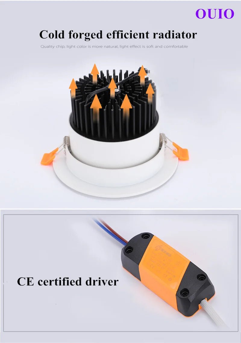 Tricolor Changeable Anti Glare Recessed LED Downlights - Hans Lumiere