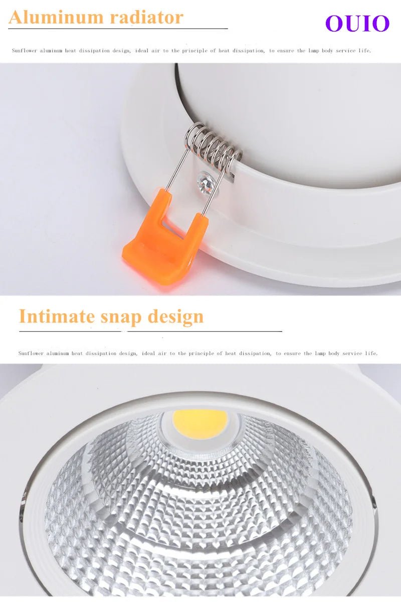 Tricolor Changeable Anti Glare Recessed LED Downlights - Hans Lumiere