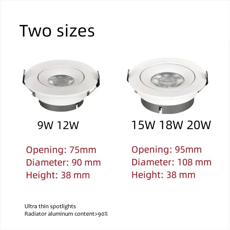 Tricolor Ultra - thin Embedded LED Ceiling Lamp Spotlight - Hans Lumiere