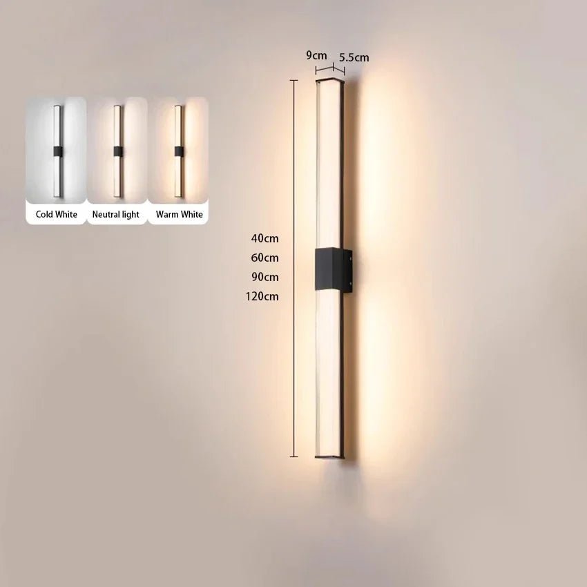 Ultra Bright Outdoor Waterproof Long Strip LED Wall Lamp - Hans Lumiere