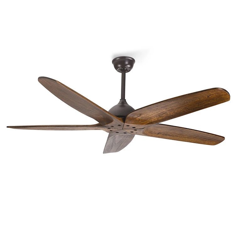 Vintage 5 Solid Wood Blade Ceiling Fan With Remote Control - Hans Lumiere