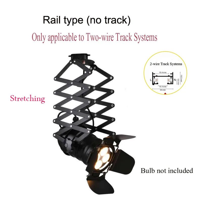 Vintage Black Industrial Track Light - Hans Lumiere