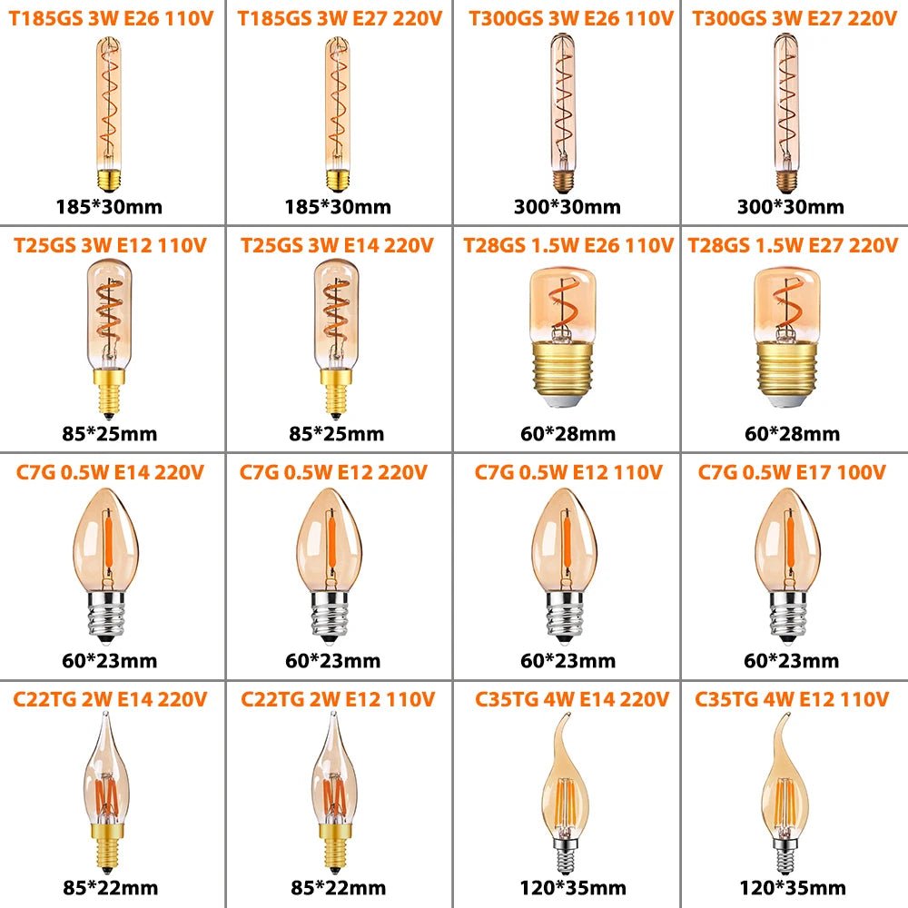 Vintage Edison LED Filament Light Bulbs - Hans Lumiere