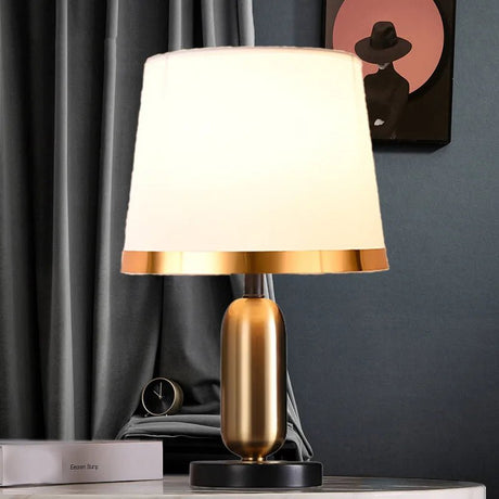 Vintage Horn Type LED Standing Lamp With Fabric Lampshade - Hans Lumiere