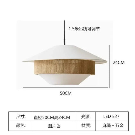 Vintage Japanese Hand Woven Hemp Rope Chandelier - Hans Lumiere