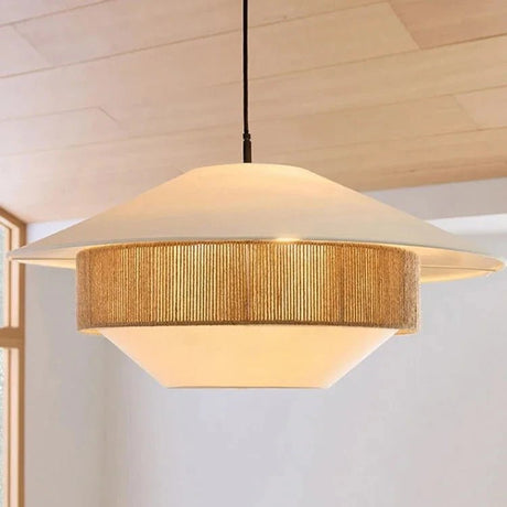 Vintage Japanese Hand Woven Hemp Rope Chandelier - Hans Lumiere