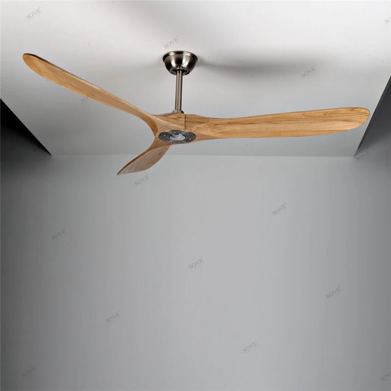 Vintage Wood Ceiling Fan With Remote Control - Hans Lumiere