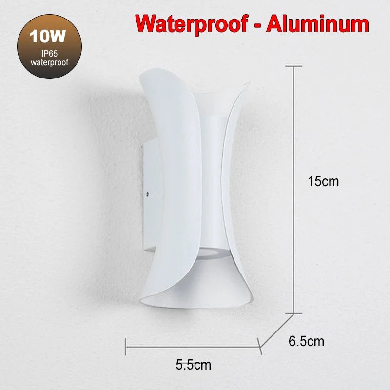 Waterproof LED Wall Lamp 10W – IP65 Aluminum Indoor/Outdoor Sconce - Hans Lumiere
